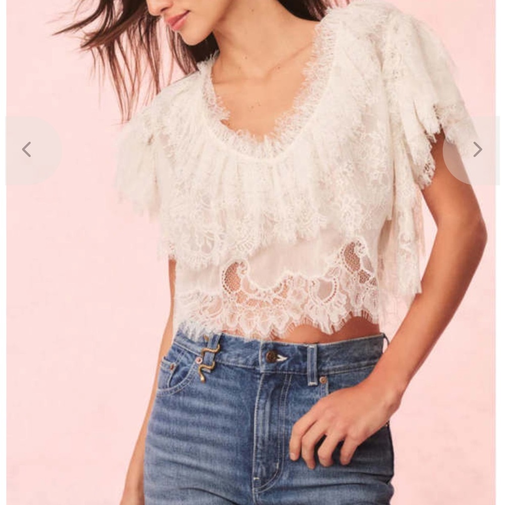 Loveshack fancy NWT Vienne lace Top